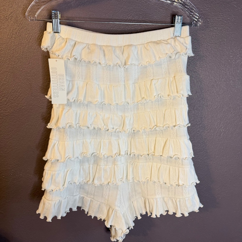 Out From Under Urban Outfitters White Tiered Ruffle Coquette Romper Sz M - Picture 4 of 6